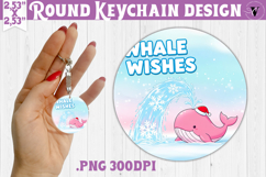 Cute Christmas Round keychain | Kawaii Pink Xmas Product Image 1