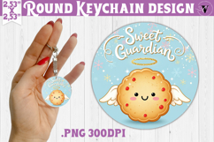 Cute Christmas Round keychain | Kawaii Pink Xmas Product Image 1