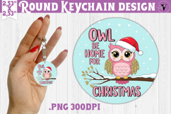 Cute Christmas Round keychain | Kawaii Pink Xmas Product Image 1