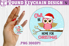 Cute Christmas Round keychain | Kawaii Pink Xmas Product Image 1