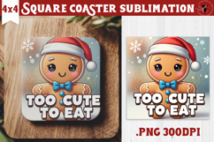 Cute Christmas Square Coasters | Kawaii Pink Xmas Product Image 1
