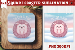Cute Christmas Square Coasters | Kawaii Pink Xmas Product Image 1