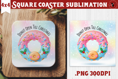 Cute Christmas Square Coasters | Kawaii Pink Xmas Product Image 1