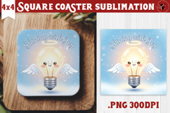 Cute Christmas Square Coasters | Kawaii Pink Xmas Product Image 1
