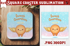 Cute Christmas Square Coasters | Kawaii Pink Xmas Product Image 1