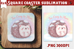 Cute Christmas Square Coasters | Kawaii Pink Xmas Product Image 1