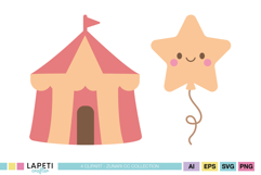 Baby carnival party clipart bundle for kids birthday decorations and scrapbooking
