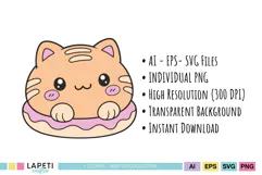 Kawaii clipart with playful food and animal inspired characters