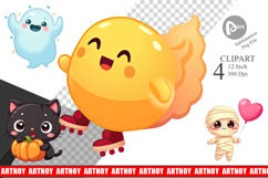 Kawaii Creepy Club Clipart Product Image 1