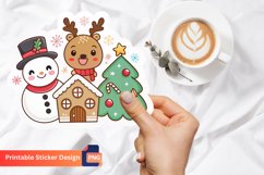 Kawaii Cute Christmas Sticker, Kawaii Christmas Decor Product Image 1