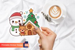 Kawaii Cute Christmas Sticker, Kawaii Christmas Decor Product Image 1