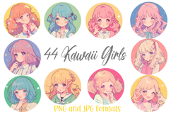 Kawaii Cute Girl Women Illustration Sticker Collection PNG Product Image 1