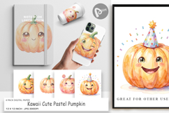 Kawaii Pastel Pumpkin Digital Paper Product Image 1