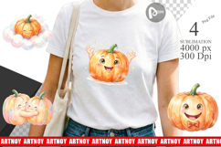 Kawaii Pastel Pumpkin Sublimation Product Image 1