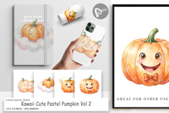 Kawaii Pastel Pumpkin Digital Paper Product Image 1