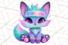 Cyberpunk Animals PNG Clipart, Kawaii Futuristic Animals Product Image 4