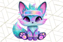 Cyberpunk Animals PNG Clipart, Kawaii Futuristic Animals Product Image 4