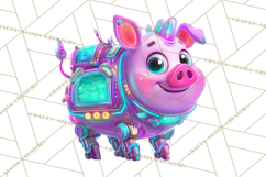 Cyberpunk Animals PNG Clipart, Kawaii Futuristic Animals Product Image 3