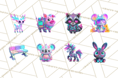 Cyberpunk Animals PNG Clipart, Kawaii Futuristic Animals Product Image 6