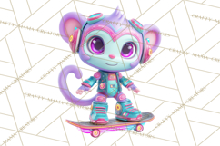 Cyberpunk Animals PNG Clipart, Kawaii Futuristic Animals Product Image 5