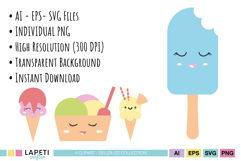 cute kawaii ice cream bundle