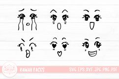 Cute doodle emoticons with facial expressions clipart SVG Product Image 1