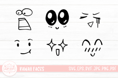 Cute doodle emoticons with facial expressions clipart SVG Product Image 1