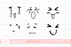 Cute doodle emoticons with facial expressions clipart SVG Product Image 1