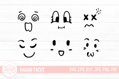 Cute doodle emoticons with facial expressions clipart SVG Product Image 1