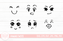Cute doodle emoticons with facial expressions clipart SVG Product Image 1