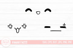 3 Cute and Kawaii Faces SVG Cut File | Cute Faces Sticker Product Image 1