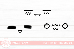 3 Cute and Kawaii Faces SVG Cut File | Cute Faces Sticker Product Image 1