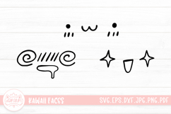 3 Cute and Kawaii Faces SVG Cut File | Cute Faces Sticker Product Image 1