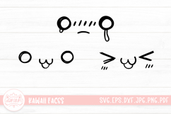 3 Cute and Kawaii Faces SVG Cut File | Cute Faces Sticker Product Image 1