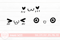 3 Cute and Kawaii Faces SVG Cut File | Cute Faces Sticker Product Image 1