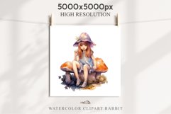Kawaii Fairy Girl Clipart Watercolor Cute Pixie Mushroom PNG stickers  Transparent Print junk journal collage scrapbooking designs sublimation printable files watercolor Kawaii Fairy Girl Clipart Anime Cute Pixie illustration paper craft, fantasy creature