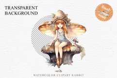 Kawaii Fairy Girl Clipart Watercolor Cute Pixie Mushroom PNG stickers  Transparent Print junk journal collage scrapbooking designs sublimation printable files watercolor Kawaii Fairy Girl Clipart Anime Cute Pixie illustration paper craft, fantasy creature