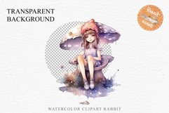 Kawaii Fairy Girl Clipart Watercolor Cute Pixie Mushroom PNG stickers  Transparent Print junk journal collage scrapbooking designs sublimation printable files watercolor Kawaii Fairy Girl Clipart Anime Cute Pixie illustration paper craft, fantasy creature
