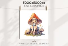 Kawaii Fairy Girl Clipart Watercolor Cute Pixie Mushroom PNG stickers  Transparent Print junk journal collage scrapbooking designs sublimation printable files watercolor Kawaii Fairy Girl Clipart Anime Cute Pixie illustration paper craft, fantasy creature