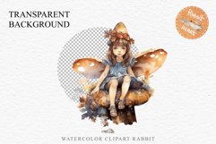 Kawaii Fairy Girl Clipart Watercolor Cute Pixie Mushroom PNG stickers  Transparent Print junk journal collage scrapbooking designs sublimation printable files watercolor Kawaii Fairy Girl Clipart Anime Cute Pixie illustration paper craft, fantasy creature