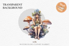 Kawaii Fairy Girl Clipart Watercolor Cute Pixie Mushroom PNG stickers  Transparent Print junk journal collage scrapbooking designs sublimation printable files watercolor Kawaii Fairy Girl Clipart Anime Cute Pixie illustration paper craft, fantasy creature