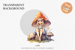 Kawaii Fairy Girl Clipart Watercolor Cute Pixie Mushroom PNG stickers  Transparent Print junk journal collage scrapbooking designs sublimation printable files watercolor Kawaii Fairy Girl Clipart Anime Cute Pixie illustration paper craft, fantasy creature