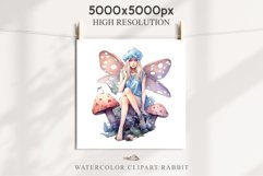Kawaii Fairy Girl Clipart Watercolor Cute Pixie Mushroom PNG stickers  Transparent Print junk journal collage scrapbooking designs sublimation printable files watercolor Kawaii Fairy Girl Clipart Anime Cute Pixie illustration paper craft, fantasy creature