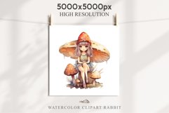 Kawaii Fairy Girl Clipart Watercolor Cute Pixie Mushroom PNG stickers  Transparent Print junk journal collage scrapbooking designs sublimation printable files watercolor Kawaii Fairy Girl Clipart Anime Cute Pixie illustration paper craft, fantasy creature