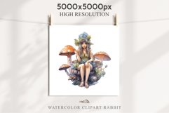 Kawaii Fairy Girl Clipart Watercolor Cute Pixie Mushroom PNG stickers  Transparent Print junk journal collage scrapbooking designs sublimation printable files watercolor Kawaii Fairy Girl Clipart Anime Cute Pixie illustration paper craft, fantasy creature