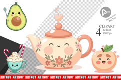 Kawaii Food Sips Clipart Product Image 1