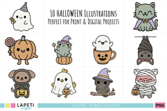 Kawaii ghost holding candy in pastel colors, adorable Halloween clipart for stickers and invitations.