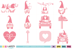 Kawaii Valentine graphics pack suitable for planners scrapbooking and stickers