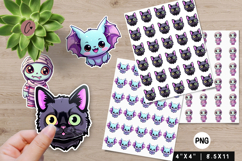 Kawaii Halloween Stickers | Printable Halloween PNG Product Image 1