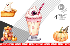 Kawaii Halloween Sweets Clipart Product Image 1
